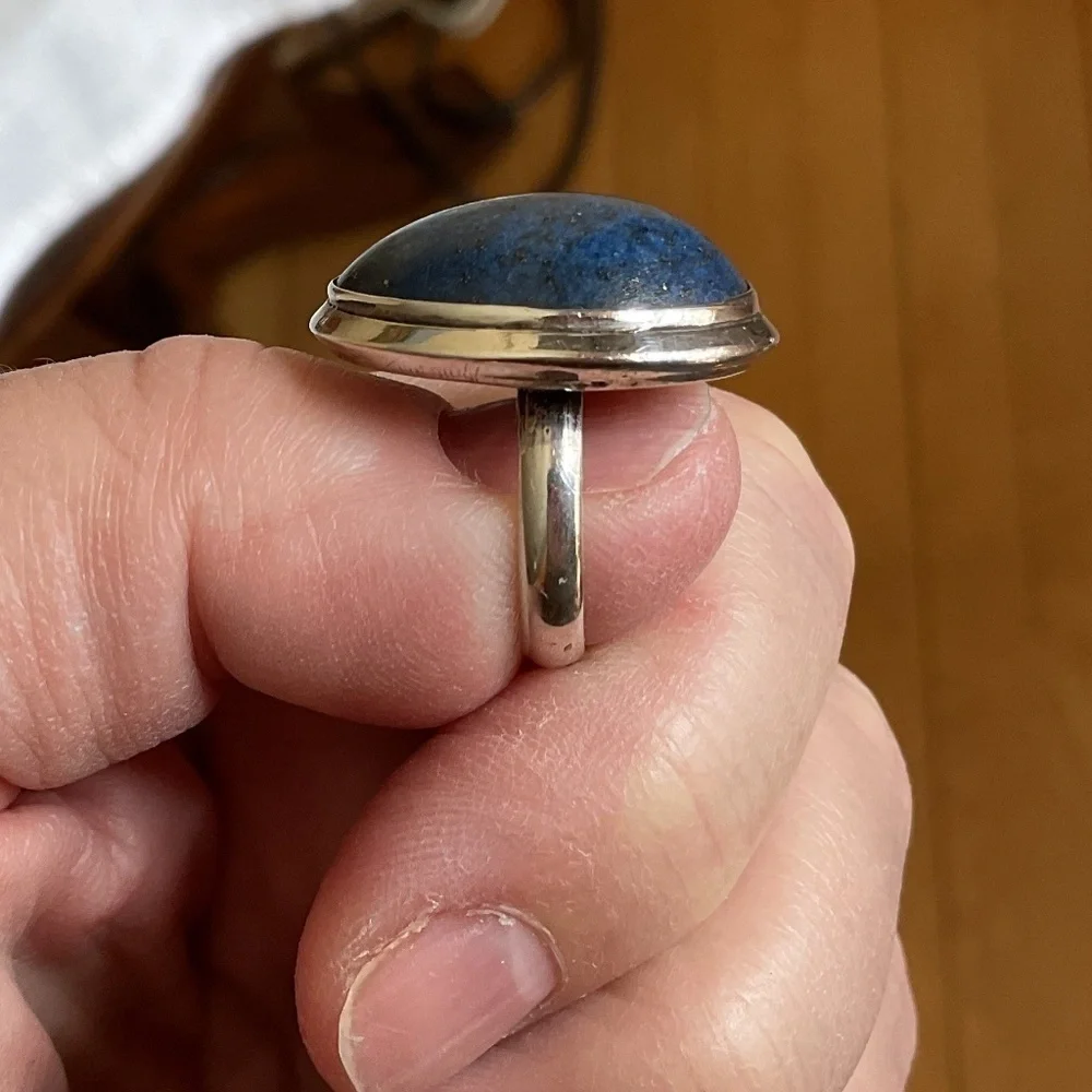Sterling Silver 925 Lapis lazuli Ring Size US 7